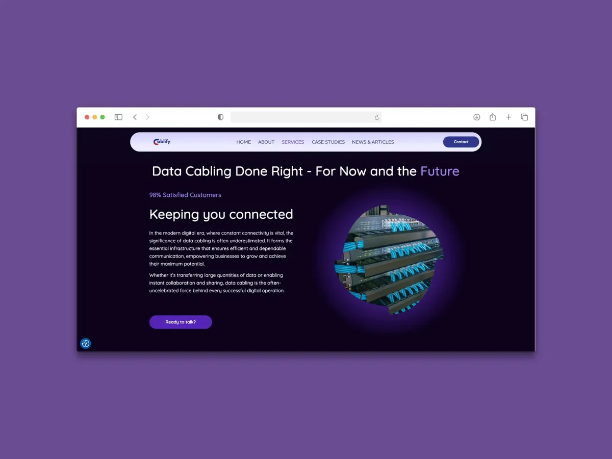 GNN Solutions website design for Cablify