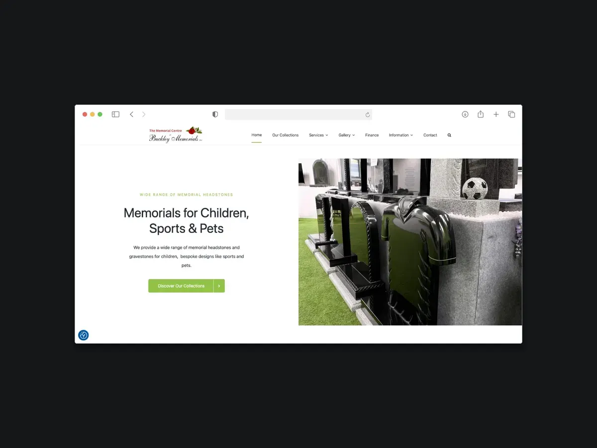 Memorial Mason Website Design — GNN Solutions project