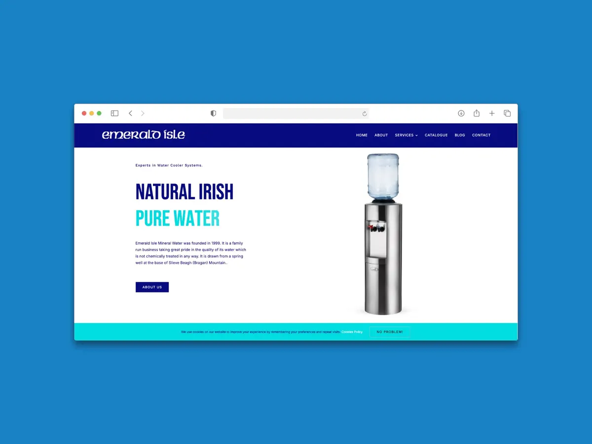water bottling business website design