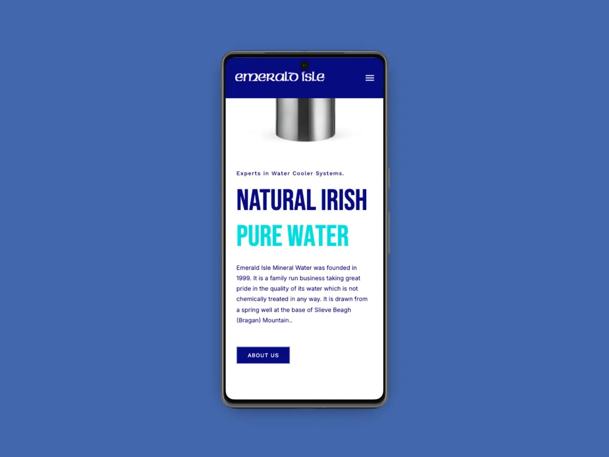water bottling business website design