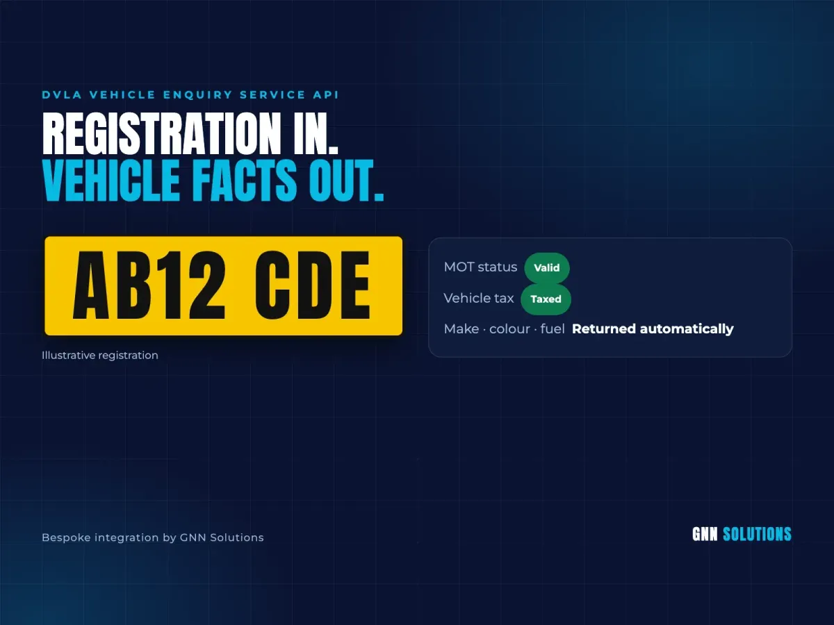 DVLA Vehicle Enquiry Service (VES) API Integration for Fleet Management — GNN Solutions project