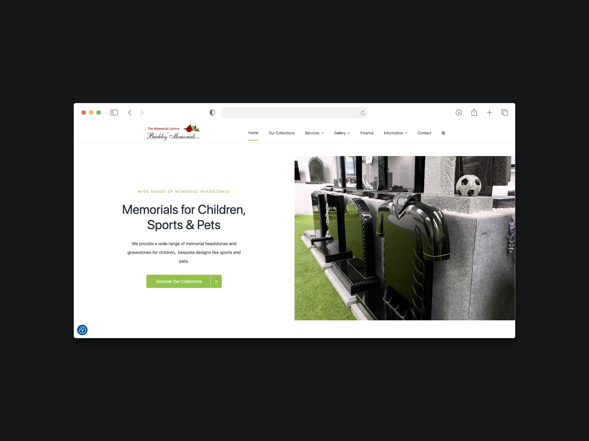 website for memorial headstone business