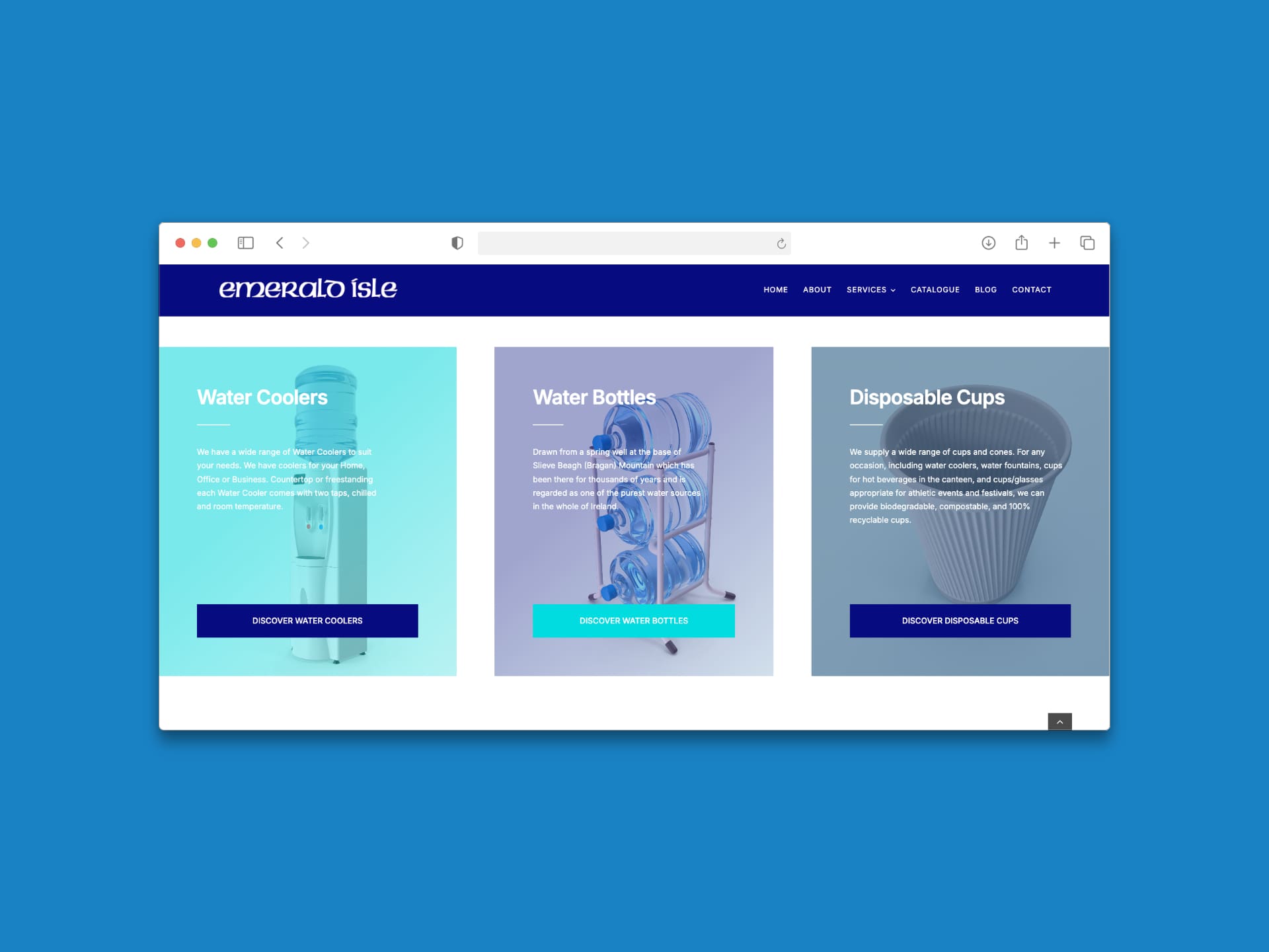 water bottling business website design