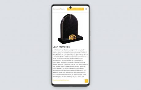 website design for memorial mason business in ellesmere port
