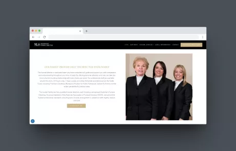 Funeral Directors website desktop version