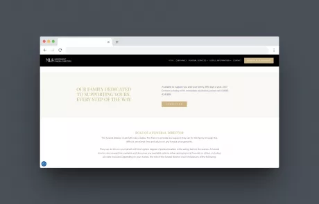 Funeral Directors website desktop version