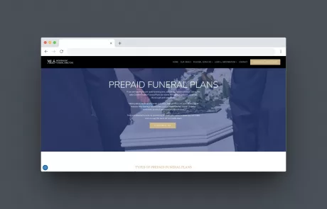 Funeral Directors website desktop version