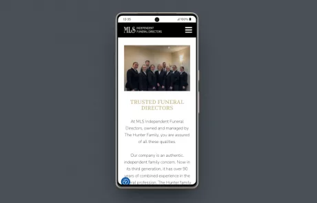 Funeral Directors website mobile version